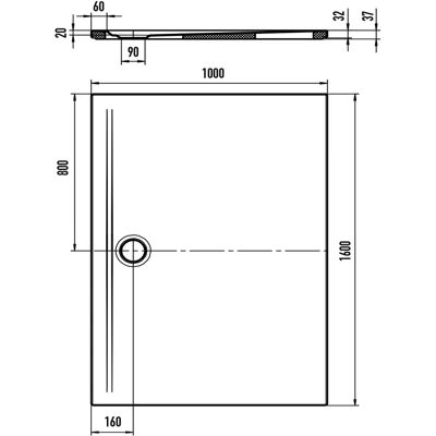 Bandeja de ducha Kaldewei Superplan Zero - Plana, Blanca, 100x160cm Bandeja de ducha Kaldewei Superplan Zero - Plana, Blanca, 100x160cm