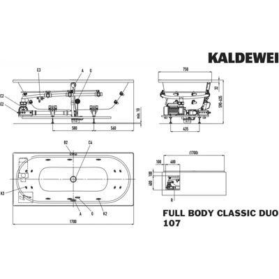 Kaldewei Classic Duo 107 Badewanne - Rechteck, Vollkörper-Whirlpool, 1700x750, Weiß Kaldewei Classic Duo 107 Badewanne - Rechteck, Vollkörper-Whirlpool, 1700x750, Weiß