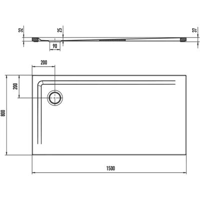Kaldewei Superplan 1844 Duschwanne - Extra Flach, Stahl-Email, 80x150cm Kaldewei Superplan 1844 Duschwanne - Extra Flach, Stahl-Email, 80x150cm