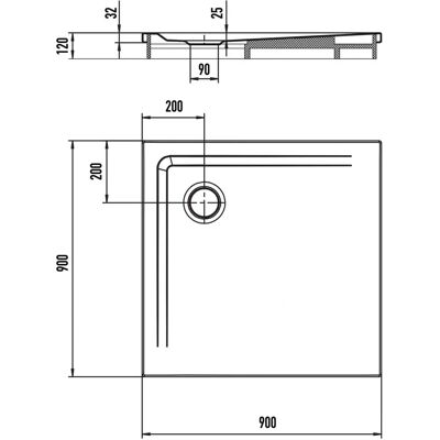 Kaldewei Superplan 90x90cm Weiß Duschwanne - Duschwanne Kaldewei Superplan 90x90cm Weiß Duschwanne - Duschwanne