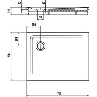 Kaldewei SUPERPLAN 1821 Duschwanne mit Support - Badezimmerelement Kaldewei SUPERPLAN 1821 Duschwanne mit Support - Badezimmerelement