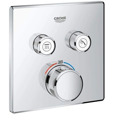 Grohe Grohtherm SmartControl Thermostat - Concealed Square 2 Valves Grohe Grohtherm SmartControl Thermostat - Concealed Square 2 Valves