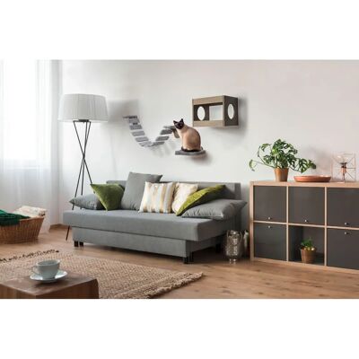 DOBAR Katzenmöbel-Set - Holz, Grau, Platzsparend - Katzenmöbel DOBAR Katzenmöbel-Set - Holz, Grau, Platzsparend - Katzenmöbel