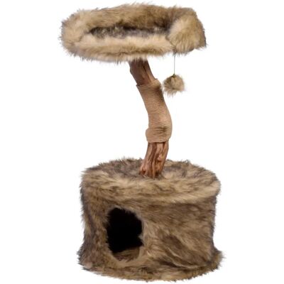 Dobar Ruby Albero per Gatti - Legno Naturale, Palla Gioco, Nascondiglio Dobar Ruby Albero per Gatti - Legno Naturale, Palla Gioco, Nascondiglio