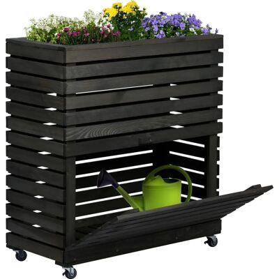 Dobar Verhoogde Tuinbak "Rolla" van Hout, met Opbergruimte Dobar Verhoogde Tuinbak "Rolla" van Hout, met Opbergruimte