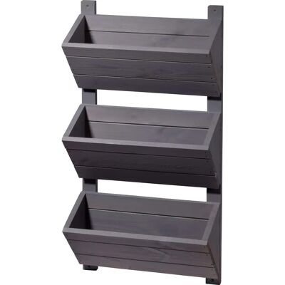 Jardín de pared Dobar - Gris - 3 macetas - 38x17,5x79cm - Jardín de pared Jardín de pared Dobar - Gris - 3 macetas - 38x17,5x79cm - Jardín de pared