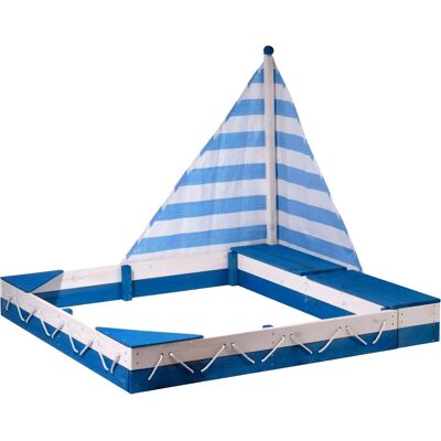 Nave di sabbia in legno blu e bianco Marittima Dobar - Gioco per bambini con ombra Nave di sabbia in legno blu e bianco Marittima Dobar - Gioco per bambini con ombra