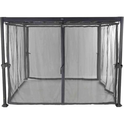 Conjunto de mosquiteras para pabellón Siena Garden - 300x216 cm, Poliéster, Gris Conjunto de mosquiteras para pabellón Siena Garden - 300x216 cm, Poliéster, Gris