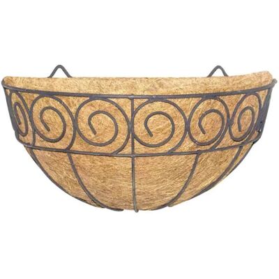Siena Garden J58092 - Wandlamp - Staal, Kokos, Zwart Siena Garden J58092 - Wandlamp - Staal, Kokos, Zwart