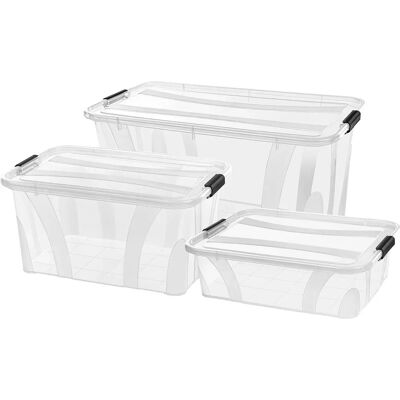 Siena Home Anzio Förvaringsbox - Transparent, 3 st, 7L-32L Siena Home Anzio Förvaringsbox - Transparent, 3 st, 7L-32L