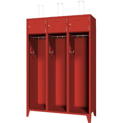 Pavoy Feuerwehrschrank - 3 Fächer, Weiß, Stahl Pavoy Feuerwehrschrank - 3 Fächer, Weiß, Stahl