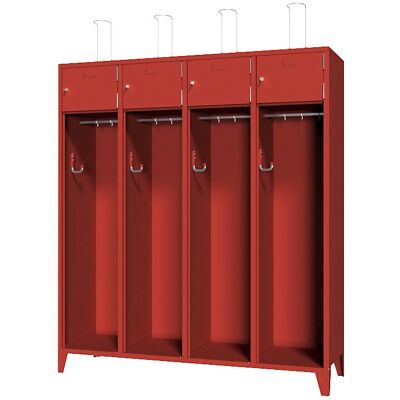 Pavoy Feuerwehrschrank mit Beinen, Metalltür, Etikettenrahmen, 4 Fächer, 8 Regale - Feuerwehrschrank Pavoy Feuerwehrschrank mit Beinen, Metalltür, Etikettenrahmen, 4 Fächer, 8 Regale - Feuerwehrschrank