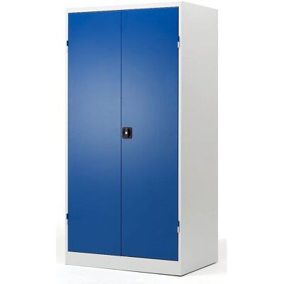 Pavoy Vertikaler Schrank - 3 Regale, Schiebbare Trennwände, Hellgrau / Cyanblau Pavoy Vertikaler Schrank - 3 Regale, Schiebbare Trennwände, Hellgrau / Cyanblau