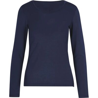 TRIGEMA Navy Langarm Viskose Shirt - Long-sleeve shirt TRIGEMA Navy Langarm Viskose Shirt - Long-sleeve shirt