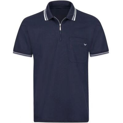 TRIGEMA Polo manches court bleu navy XXL avec fermeture éclair TRIGEMA Polo manches court bleu navy XXL avec fermeture éclair