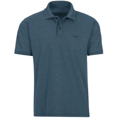 TRIGEMA Poloshirt DELUXE Piqué - M - Blauw (melange) - Poloshirt TRIGEMA Poloshirt DELUXE Piqué - M - Blauw (melange) - Poloshirt
