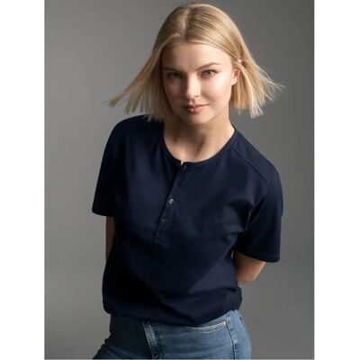 TRIGEMA XL Blau Casual Knopfleiste T-Shirt TRIGEMA XL Blau Casual Knopfleiste T-Shirt