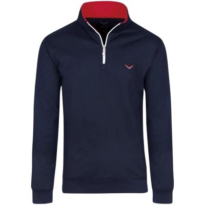Sweatshirt NAVY TRIGEMA avec Zip - Casual Sweatshirt NAVY TRIGEMA avec Zip - Casual