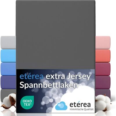 etérea Extra Jersey Spannbettlaken - 90x200 - 240x220 cm Anthrazit etérea Extra Jersey Spannbettlaken - 90x200 - 240x220 cm Anthrazit