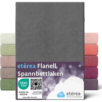 étérea Flanell Spannbettlaken - 150x250 cm - Anthrazit - Bettlaken étérea Flanell Spannbettlaken - 150x250 cm - Anthrazit - Bettlaken