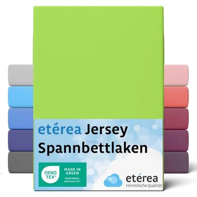 etérea Komfort Jersey Spannbettlaken - Apfelgrün - 180x200 cm etérea Komfort Jersey Spannbettlaken - Apfelgrün - 180x200 cm