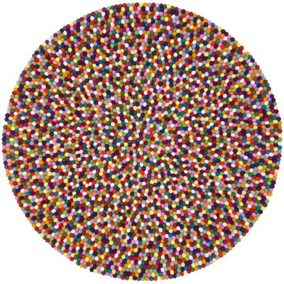 Tapis en boules de feutre Lotte de myfelt - Ø 160cm, multicolore - Publicité Tapis en boules de feutre Lotte de myfelt - Ø 160cm, multicolore - Publicité