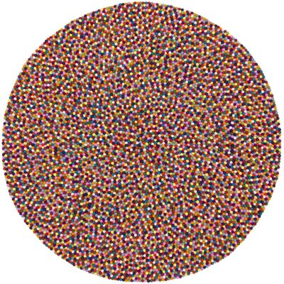 Tapis rond en laine feutrée multicolore myfelt Lotte - Publicité Tapis rond en laine feutrée multicolore myfelt Lotte - Publicité