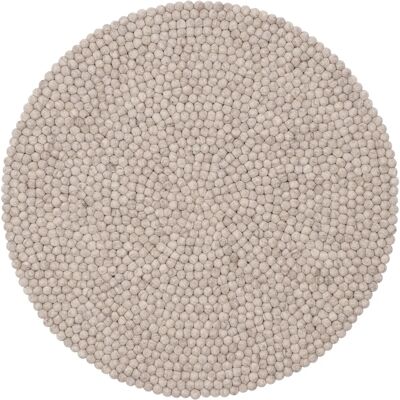 Tapis de boules de feutre Béla - Ø 90cm, beige - Publicité Tapis de boules de feutre Béla - Ø 90cm, beige - Publicité