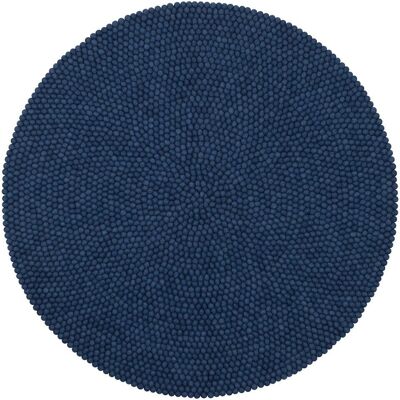 Tapis en boules de laine Alva de myfelt - Bleu foncé, Ø 90cm, Fait main - Publicité Tapis en boules de laine Alva de myfelt - Bleu foncé, Ø 90cm, Fait main - Publicité