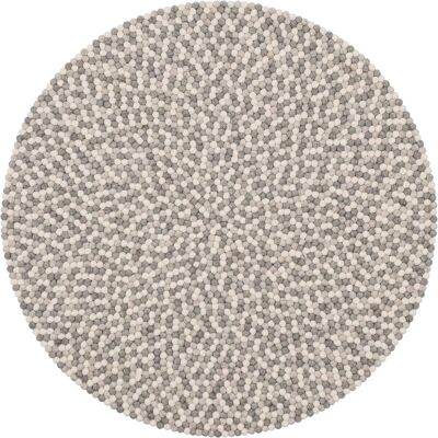Tapis de boules de feutre Hella - Rond, Couleurs Naturelles - Publicité Tapis de boules de feutre Hella - Rond, Couleurs Naturelles - Publicité