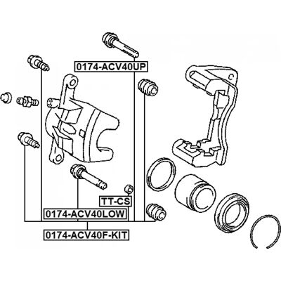 FEBEST 0174-ACV40F-KIT - Brake Caliper Guide Pin FEBEST 0174-ACV40F-KIT - Brake Caliper Guide Pin