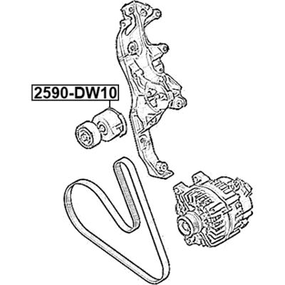 Febest 2590-DW10 Timing Belt - Timing Belt Febest 2590-DW10 Timing Belt - Timing Belt