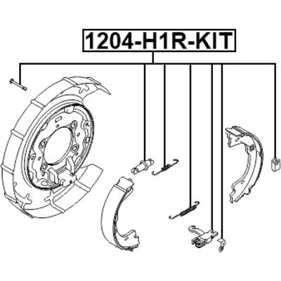 FEBEST 1204-H1R-KIT Lisävarusteiden sarja - Jarrupalojen setti FEBEST 1204-H1R-KIT Lisävarusteiden sarja - Jarrupalojen setti