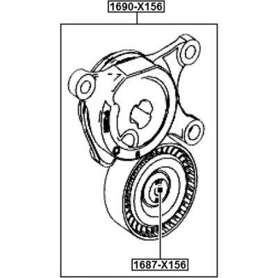 Polea tensora FEBEST 1687-X156 - Polea tensora para Mercedes-Benz, Mitsubishi Polea tensora FEBEST 1687-X156 - Polea tensora para Mercedes-Benz, Mitsubishi