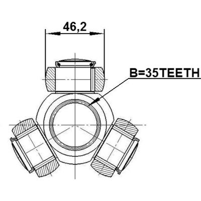 FEBEST 2216-MQ4 Eje de transmisión - Drive Shaft FEBEST 2216-MQ4 Eje de transmisión - Drive Shaft