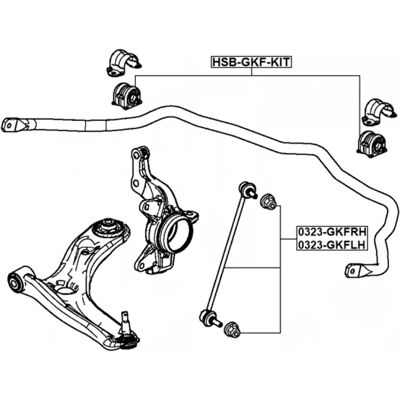 FEBEST HSB-GKF-KIT Front Suspension Stabilizer Bushing Kit FEBEST HSB-GKF-KIT Front Suspension Stabilizer Bushing Kit