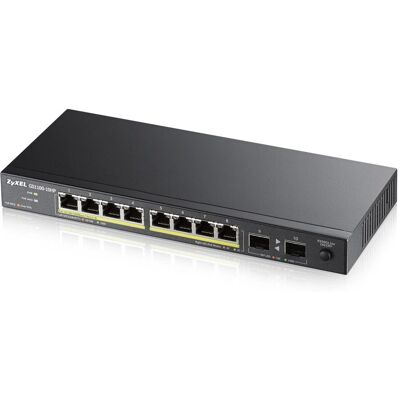Interruptor Zyxel GS1100-10HP no gestionado - Tipo de interruptor: No gestionado - Puertos: 8 RJ-45 - Color: Negro - Modelo: GS1100-10HP - Estándares de red: IEEE 802.3, IEEE 802.3ab, IEEE 802.3af, IEEE 802.3at Interruptor Zyxel GS1100-10HP no gestionado - Tipo de interruptor: No gestionado - Puertos: 8 RJ-45 - Color: Negro - Modelo: GS1100-10HP - Estándares de red: IEEE 802.3, IEEE 802.3ab, IEEE 802.3af, IEEE 802.3at