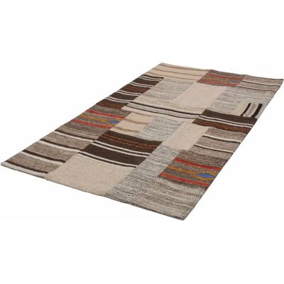 KAYOOM Radical 220 Beigefarben Handgewebter Jacquard-Kilim - Teppich KAYOOM Radical 220 Beigefarben Handgewebter Jacquard-Kilim - Teppich