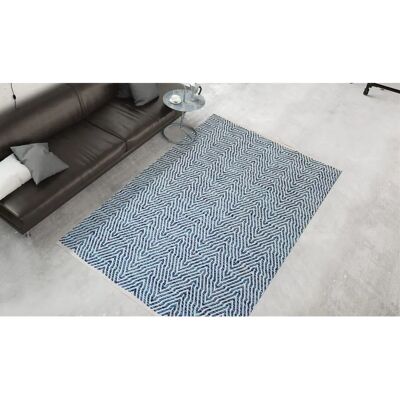 KAYOOM Aperitif 410 Blau Teppich - 160x230cm, Baumwolle, Weiche Haptik KAYOOM Aperitif 410 Blau Teppich - 160x230cm, Baumwolle, Weiche Haptik