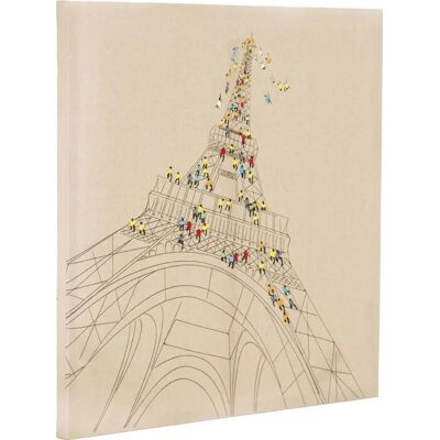 KAYOOM - Trip To Paris - 80x80x3.8 cm - Beige - Ölgemälde KAYOOM - Trip To Paris - 80x80x3.8 cm - Beige - Ölgemälde
