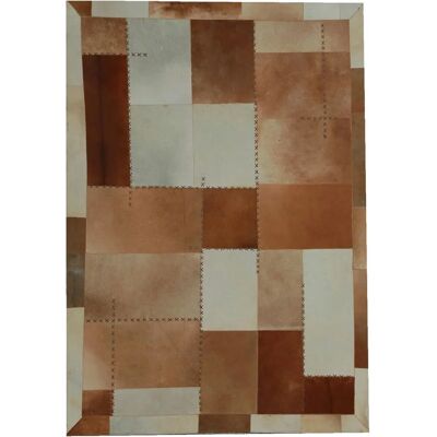 Kayoom Mystic 110 Leder Patchwork Teppich - Modernes Interieur Kayoom Mystic 110 Leder Patchwork Teppich - Modernes Interieur