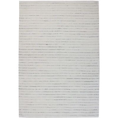 Kayoom Prime 110 Weiß/Grau Handgefertigter Teppich - Flachflor Streifenmuster Kayoom Prime 110 Weiß/Grau Handgefertigter Teppich - Flachflor Streifenmuster