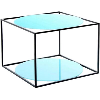 KAYOOM Cody Table d'Appoint - Design Cube Moderne avec Verre - Publicité KAYOOM Cody Table d'Appoint - Design Cube Moderne avec Verre - Publicité