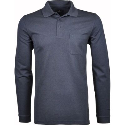 Ragman Marine Polo-Shirt - Langarm, Knöpfe, Baumwoll-Polyester Ragman Marine Polo-Shirt - Langarm, Knöpfe, Baumwoll-Polyester