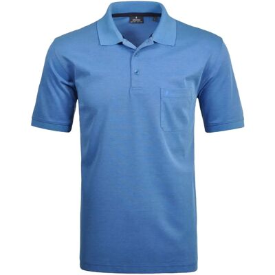 RAGMAN Softknit Poloshirt - Blau - Kurzarm - Regular Fit RAGMAN Softknit Poloshirt - Blau - Kurzarm - Regular Fit