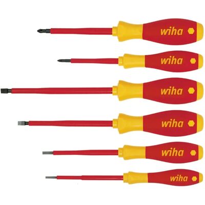 Wiha 00833 Soft Finish Conjunto de Chaves de Fenda Elétricas - Fenda - 6 Peças Wiha 00833 Soft Finish Conjunto de Chaves de Fenda Elétricas - Fenda - 6 Peças