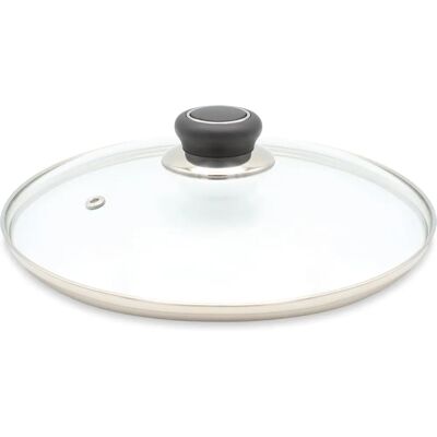 KRÜGER Couvercle en verre avec rebord en acier inoxydable - Couvercle de casserole - Publicité KRÜGER Couvercle en verre avec rebord en acier inoxydable - Couvercle de casserole - Publicité