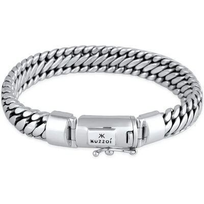 Bracelet Homme en Argent Sterling 925 KUZZOI 21cm - Publicité Bracelet Homme en Argent Sterling 925 KUZZOI 21cm - Publicité