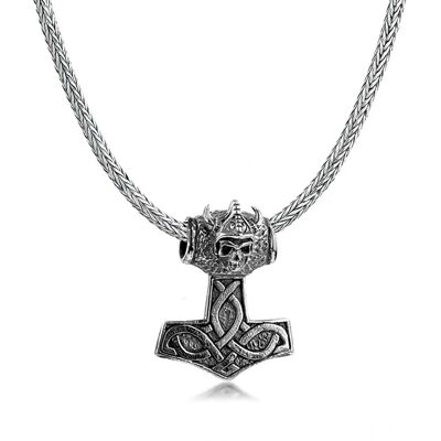 KUZZOI Herren Thor ́s Hammer Keltischer Knoten Silber Halskette KUZZOI Herren Thor ́s Hammer Keltischer Knoten Silber Halskette