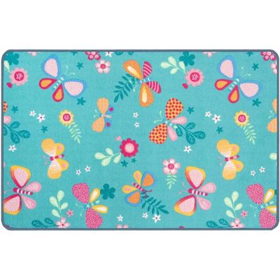 Primaflor - PAPILLON - Turquoise - 100x150 cm - Carpet Primaflor - PAPILLON - Turquoise - 100x150 cm - Carpet